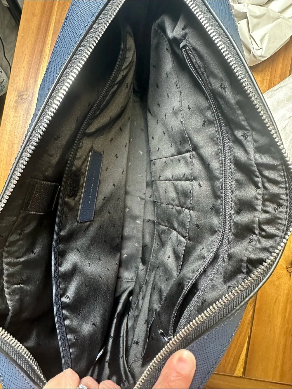 Michael Kors Navy Saffiano Leather Laptop Briefcase